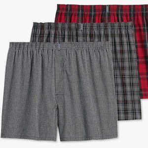 Jockey Classic 3 Pack Full Cut Woven Boxer Bruce/Ramsay XXL 2XL 44-46 Plaid NEW